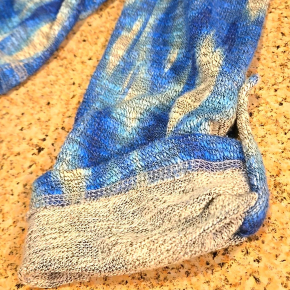 Ruby Rd top Blue & White Long Sleeve w/ Fold up strap Women size Petite Small - Picture 12 of 12